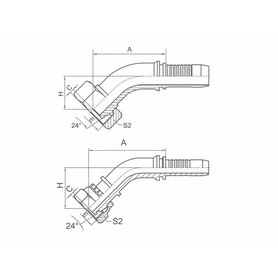 Hydraulická koncovka 10, M22x1,5 DKOL 45°